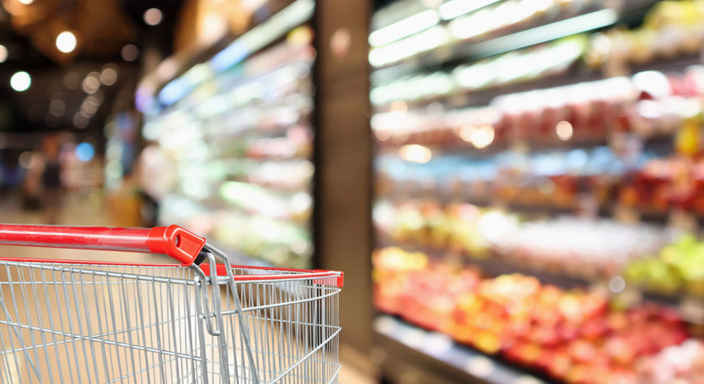 Kundvagn i matbutik