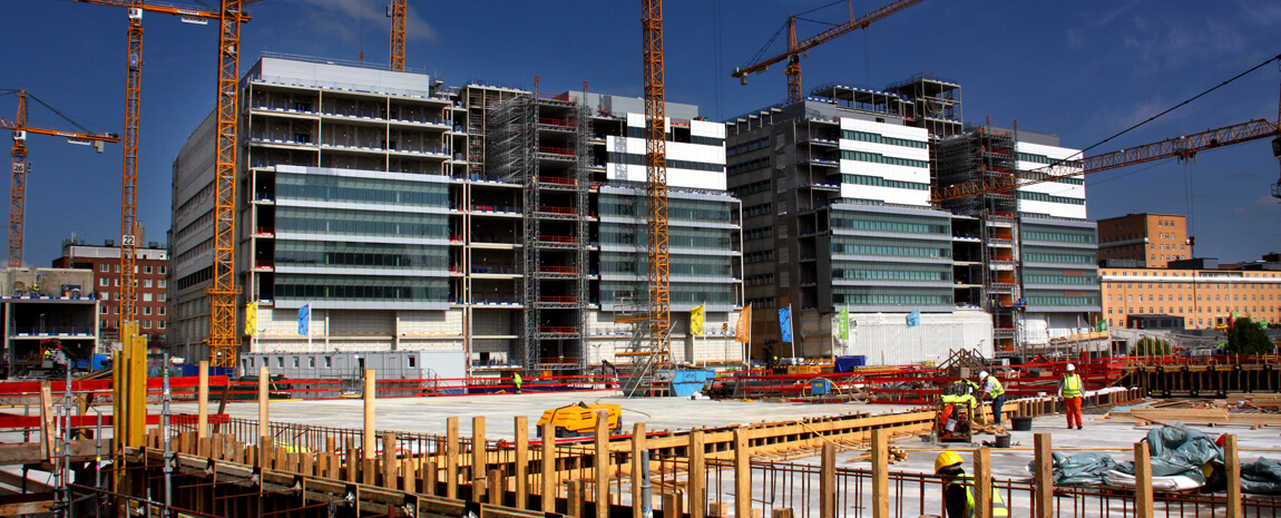 Byggarbetsplats hyreshus