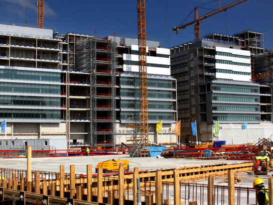 Byggarbetsplats hyreshus