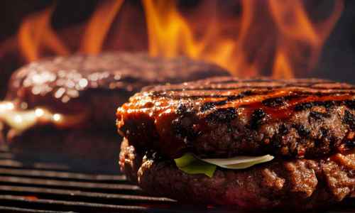 Hamburgare på grillgaller