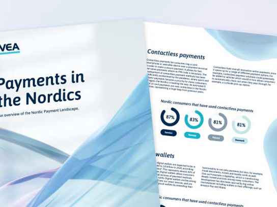Bild på broschyr, rapport Payments in the Nordics
