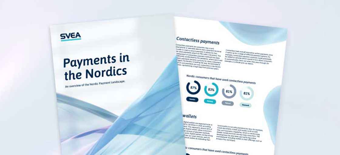 Bild på broschyr, rapport Payments in the Nordics