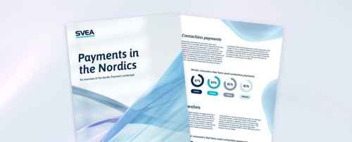 Bild på broschyr, rapport Payments in the Nordics