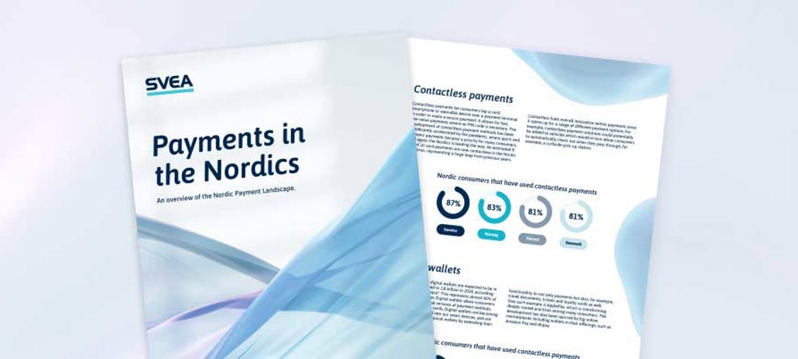 Bild på broschyr, rapport Payments in the Nordics