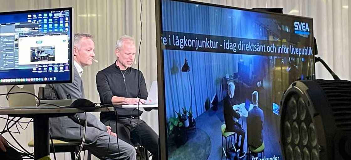 HB Nordström och Fredrik Berling, på scen i livesänt webbinarium
