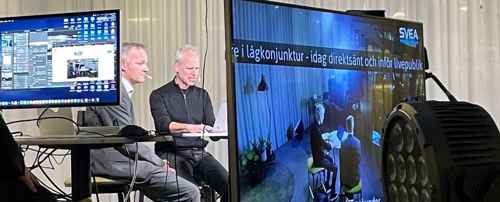 HB Nordström och Fredrik Berling, på scen i livesänt webbinarium