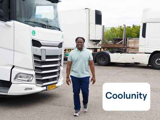 Osric Caton van transportbedrijf Coolunity factoring voor vrachtwagens