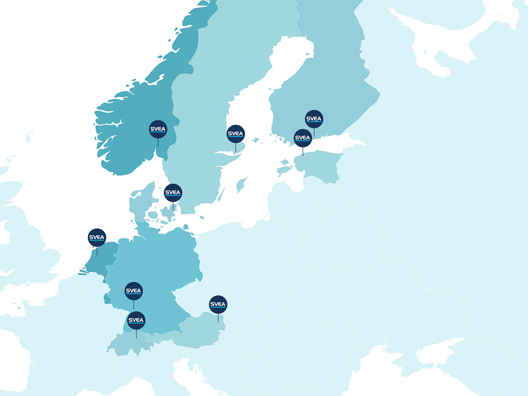 Locaties Svea group factoring landen in Europa