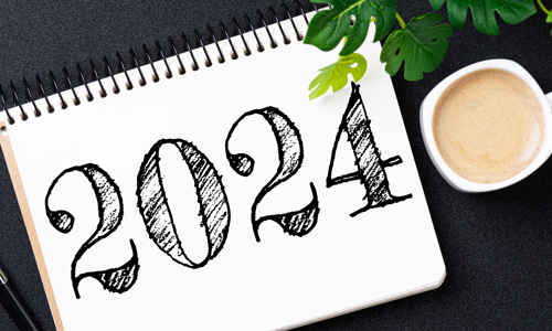 Bild på kalender med årtalet 2024