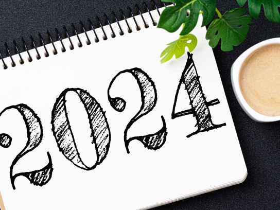 Bild på kalender med årtalet 2024