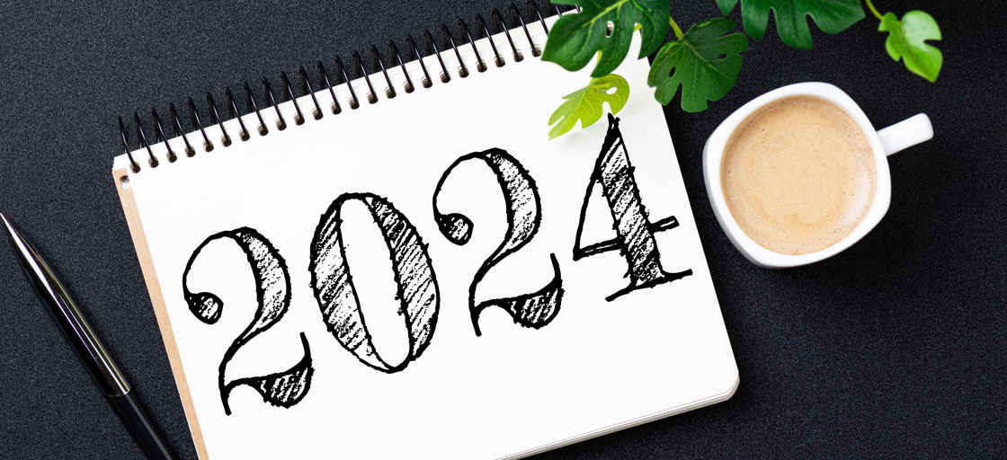 Bild på kalender med årtalet 2024