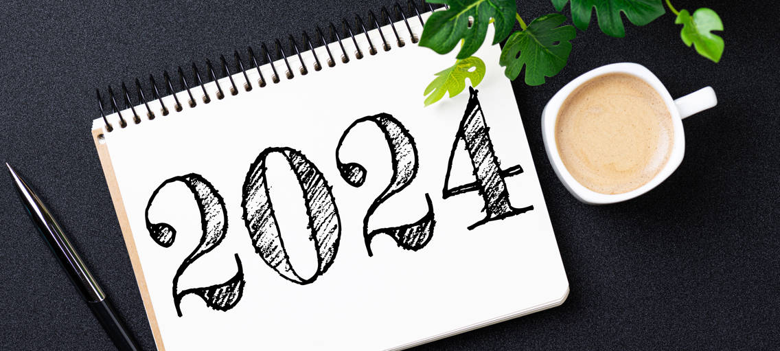 Bild på kalender med årtalet 2024
