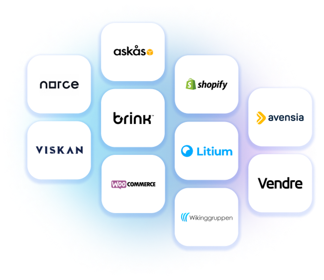 Logotyper för olika e-handelsplattformar