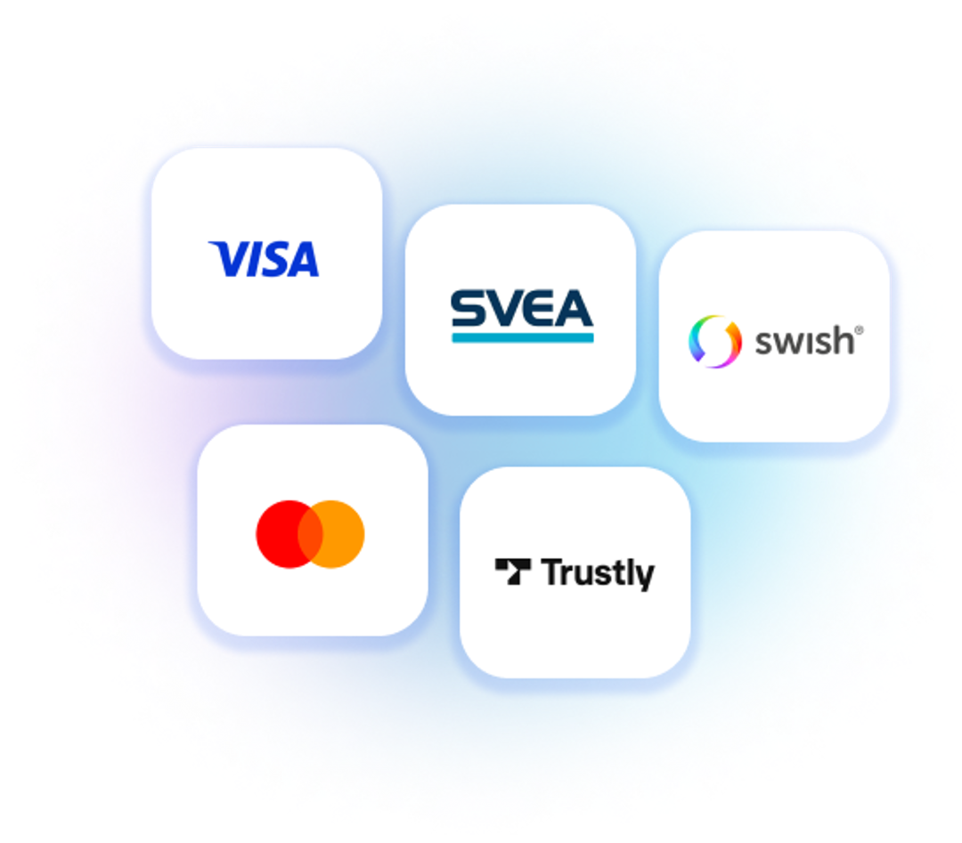Logotyper för olika betalleverantörer